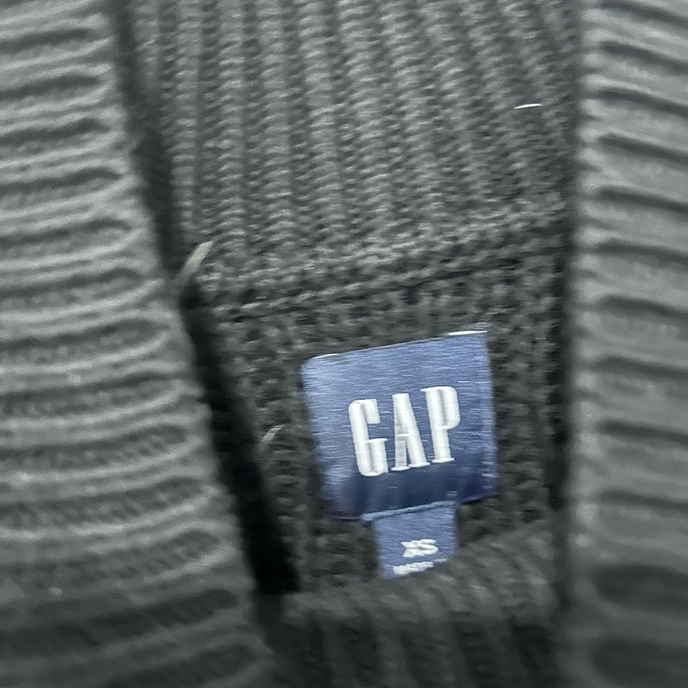 GAP Black Cardigan Sweater with Ribbed Texture